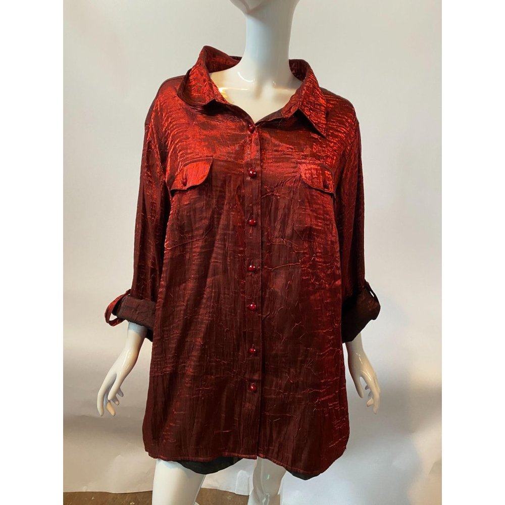 Red Shimmer Shirt Size 3X